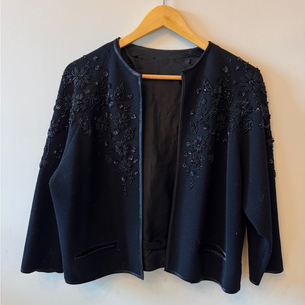 Elegant Black Embroidered Jacket